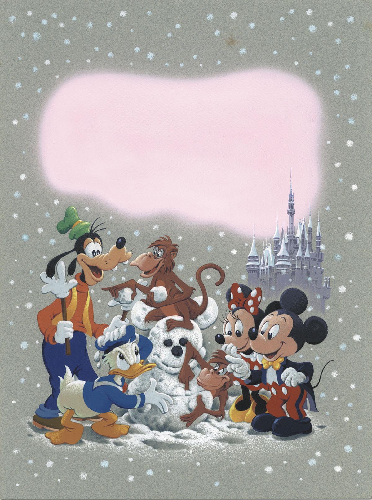 Tokyo Disneyland 1992 New Year S Card Postcard