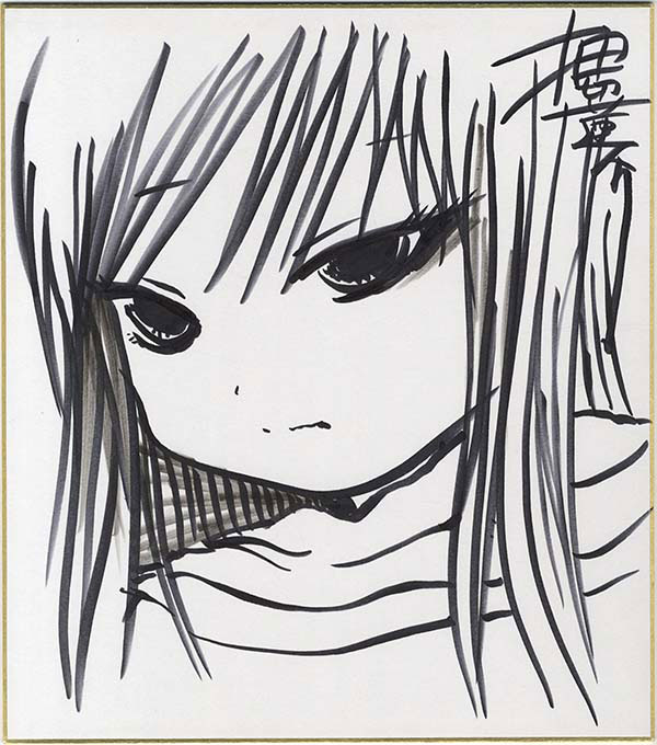 ゲーセンミカド ミカドちゃん 押切蓮介 直筆イラスト サイン色紙