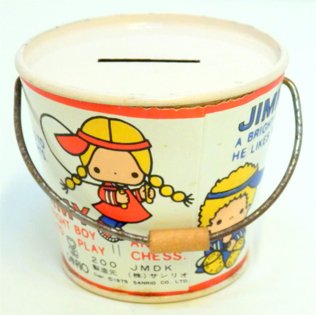 サンリオ パティ&ジミー バケツ缶貯金箱 1975年