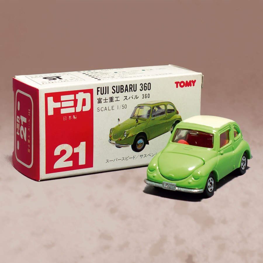 トミカ（日本製） 富士重工 スバル 360 黒箱 トミカ No.21 1/50 富士重工 スバル360 黄緑 日本製