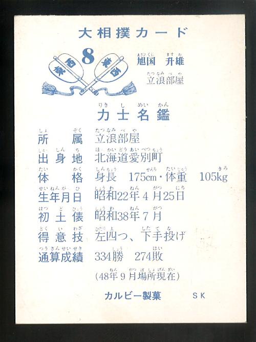 カルビー大相撲カード '70年代No.1～18 カルビー大相撲カード '70年代