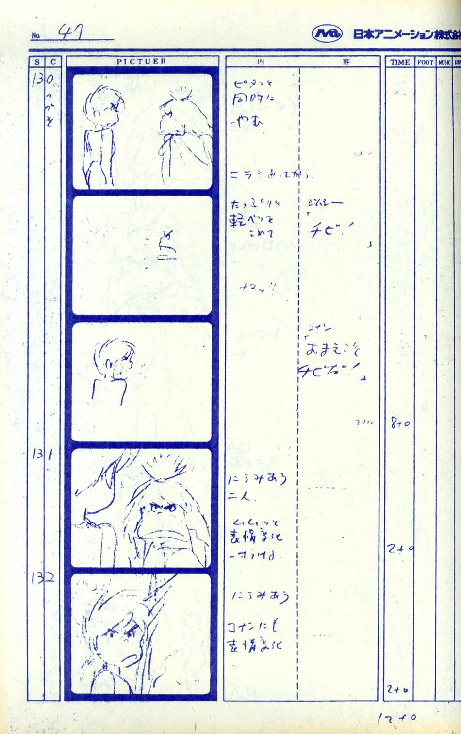 未来少年コナンNo.3 絵コンテ