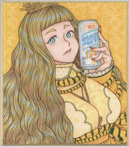 鈴木健也 直筆サイン入りカラー複製イラスト（キャビネット）「酖酒姫」