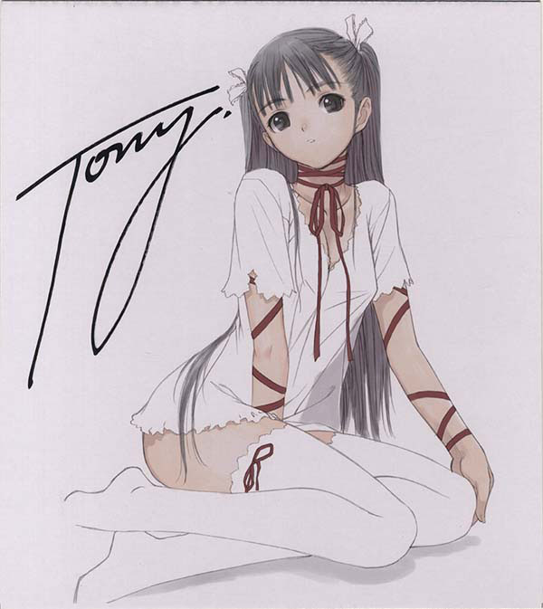 Tony直筆サイン入り複製色紙「仏蘭西少女」