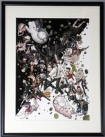 3012］ 楳図かずお 木版画「ぐわし大首絵雲母摺乃圖」