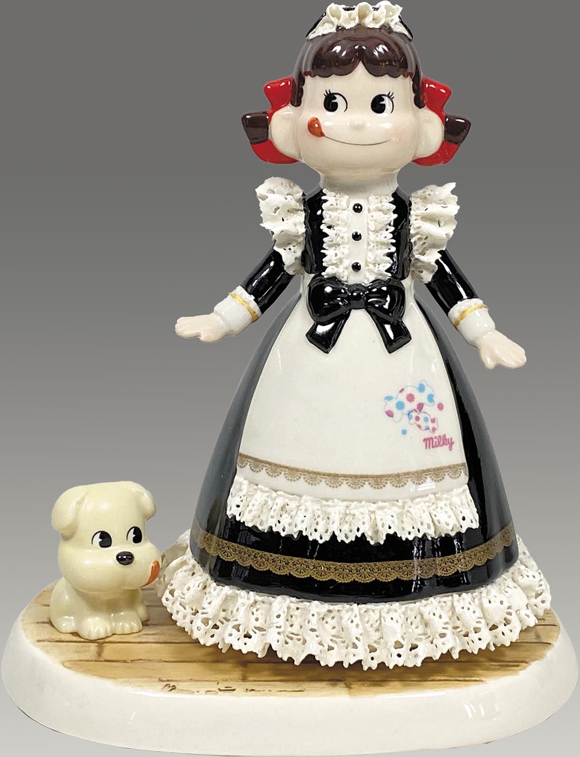 1344］ 不二家 ペコちゃんレースドール メイド服&DOG