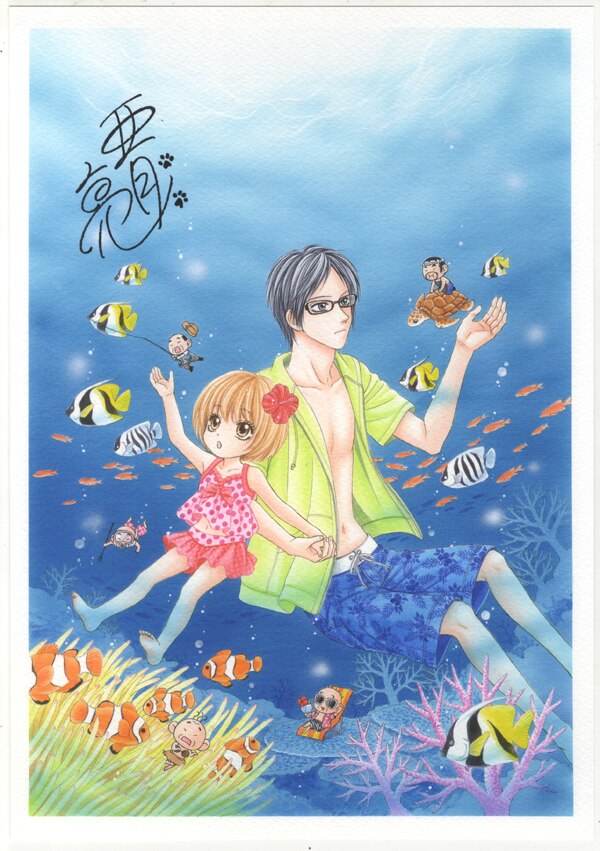 亜月亮直筆サイン入り複製カラーイラスト[闇都市伝説3]