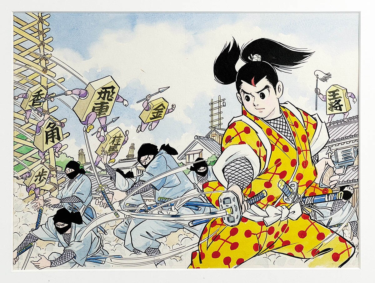 3040] 堀江卓 直筆カラーイラスト「矢車剣之助」