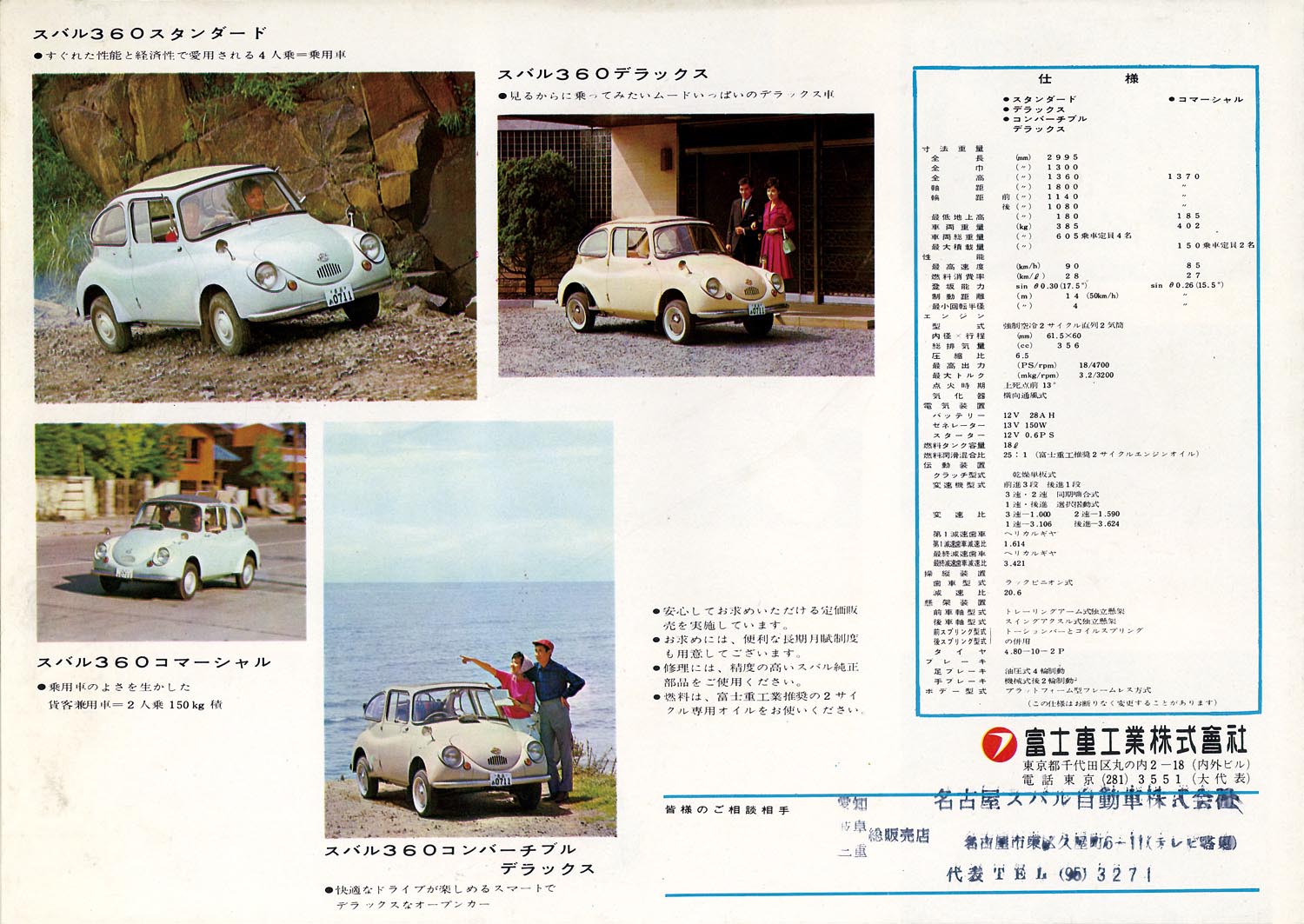 Subaru 360 Catalog Light Blue White Roof Background