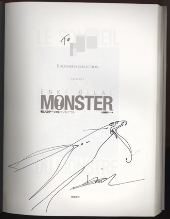 PG-8574]MONSTER完全版 直筆イラストサイン本 Enki Bilal(エンキ