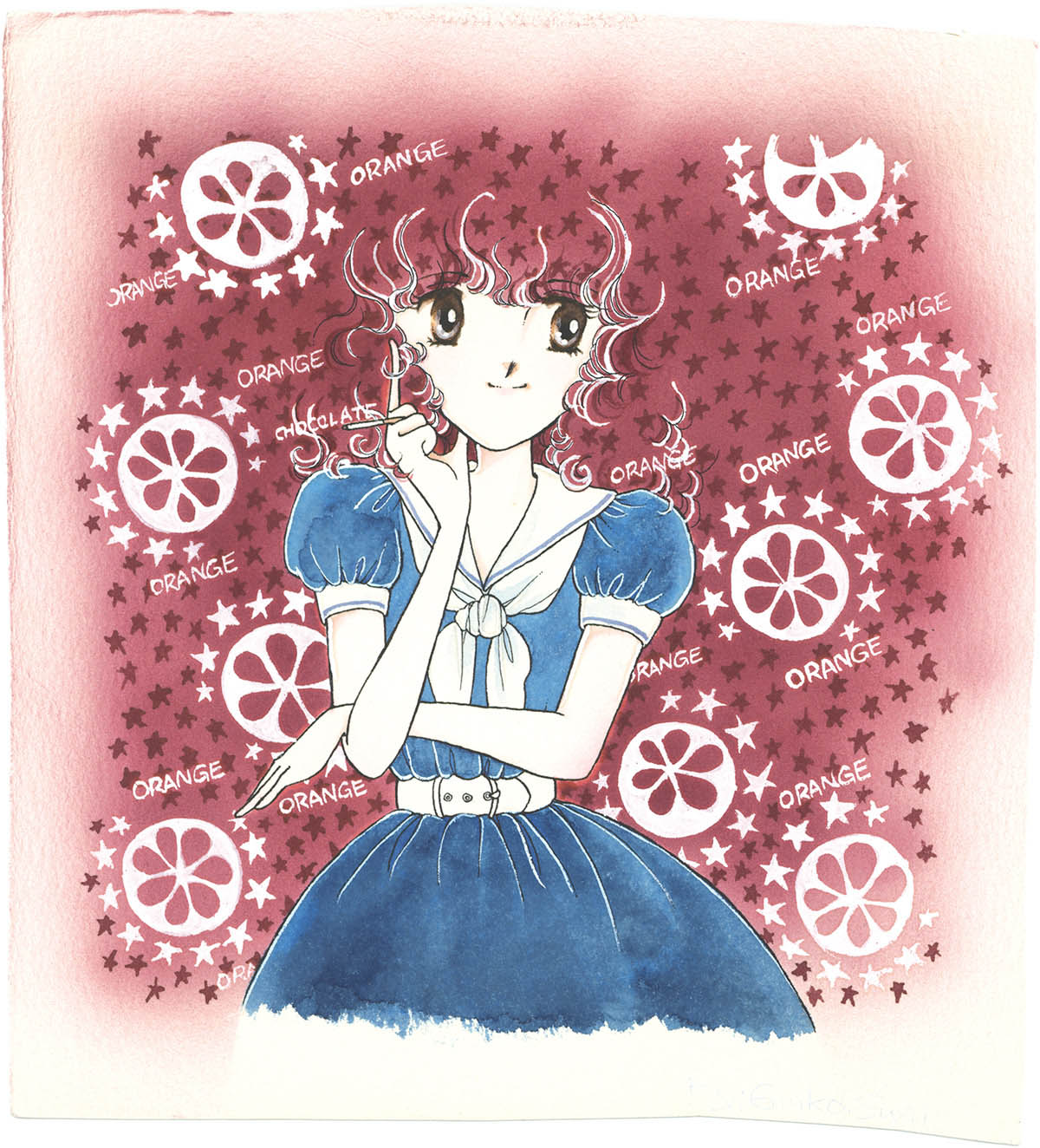 2108] すぎ恵美子 直筆カラーイラスト