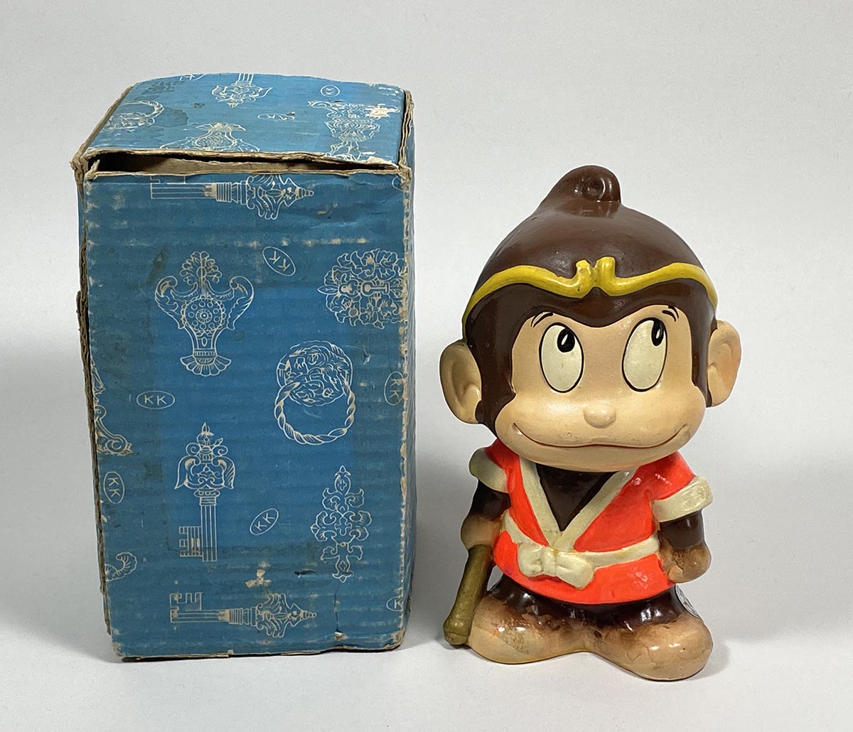 当時物 悟空の大冒険？ 陶器　貯金箱 詳細不明 1437］ 加藤工芸 悟空の大冒険 悟空陶器製貯金箱