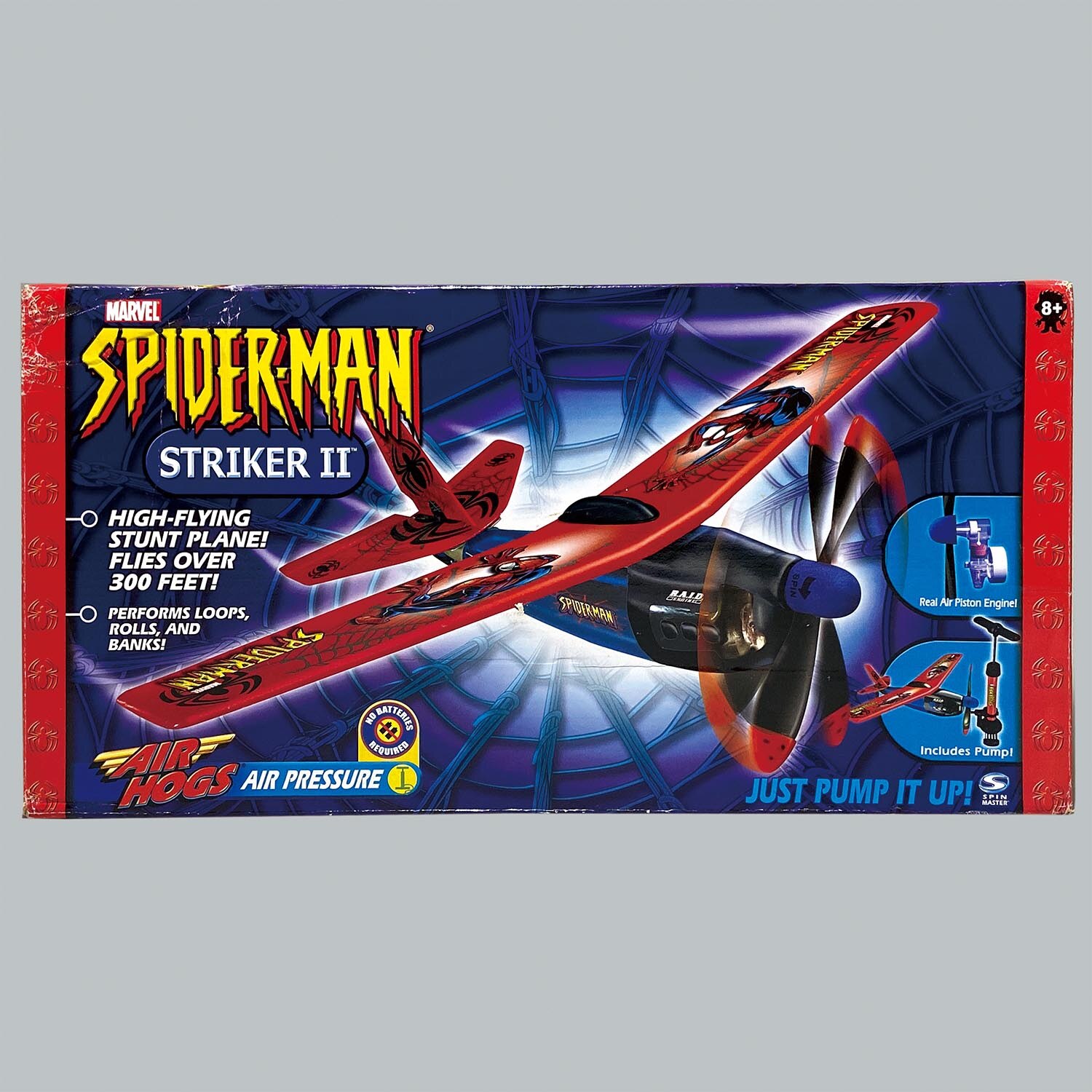 Rare newest Marvel Spiderman Striker II Air Hogs High-Flying Airplane New Open Box