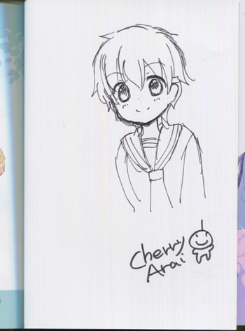 荒井チェリー 直筆イラストサイン本「三者三葉」12巻