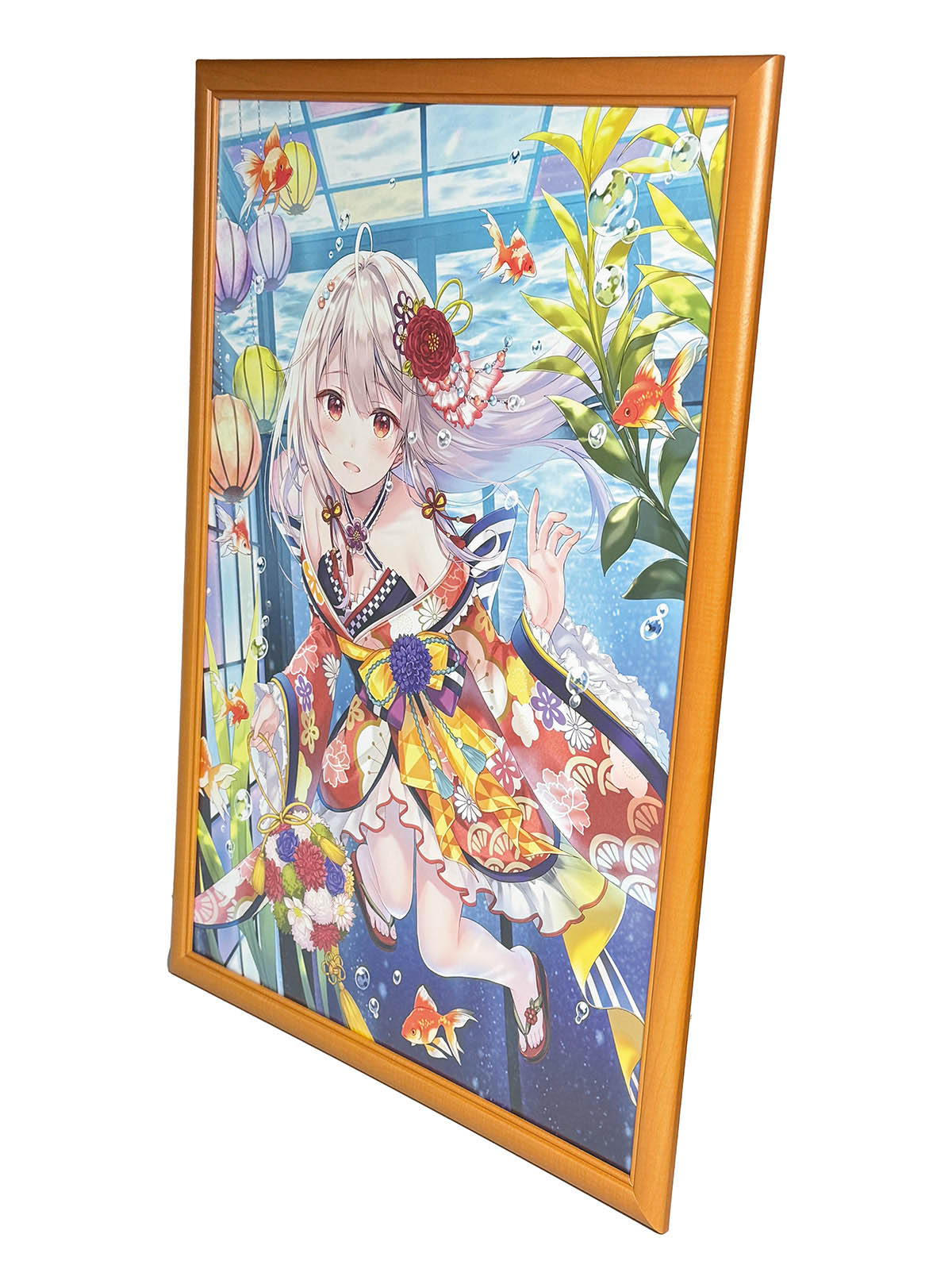 3160] フカヒレ カラー複製イラスト「水槽越しの恋」