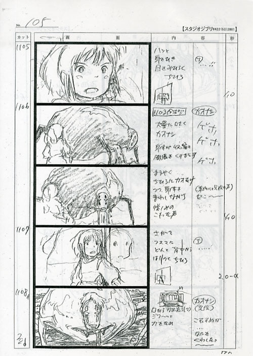 千と千尋の神隠し絵コンテ