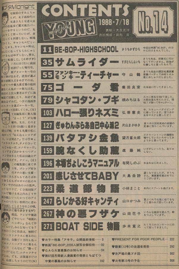 講談社 1988年(昭和63年)の漫画雑誌 週刊ヤングマガジン 1988年(昭和63