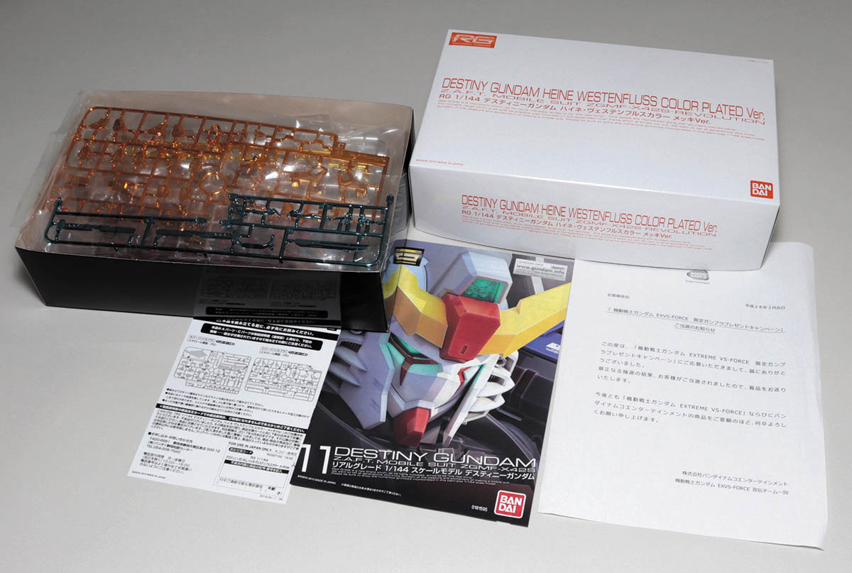 1 144 Rg デスティニーガンダム ハイネ ヴェステンフルスカラーメッキver