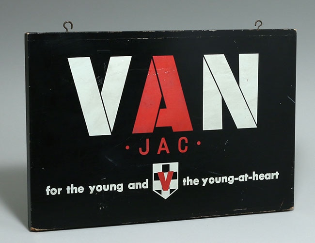 VAN JAC 看板　ディスプレイ VAN JAC 木製看板 黒