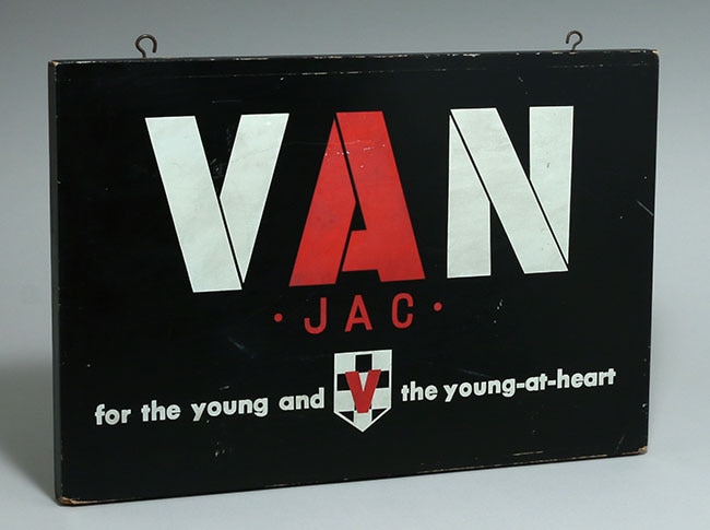 VAN JAC グッズ　ディスプレイ　看板 VAN JAC 木製看板 黒