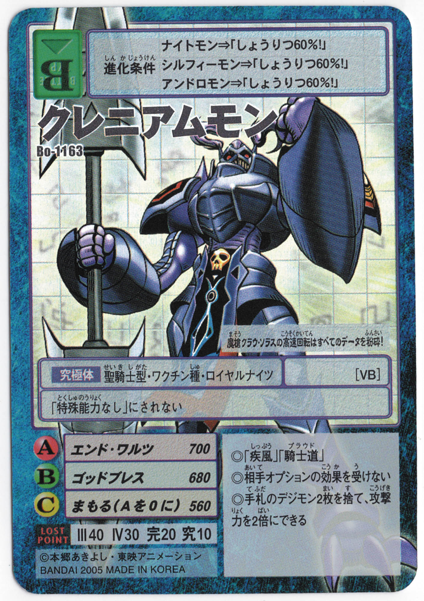 旧デジモンカード クレニアムモン2枚セット Bo-1163 2005年当時