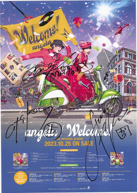 Angela 直筆サイン入りポスター「Welcome!」
