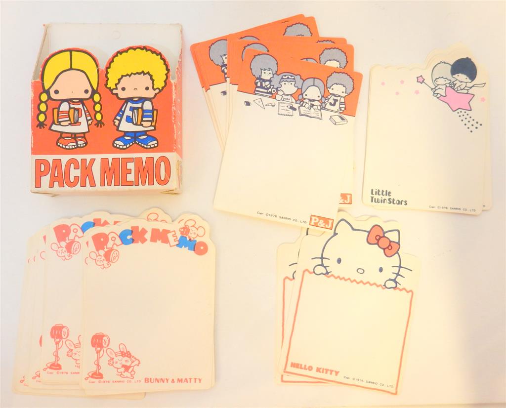 サンリオ 1976年 パティ&ジミー PACK MEMO キキララ・キティ・バニー