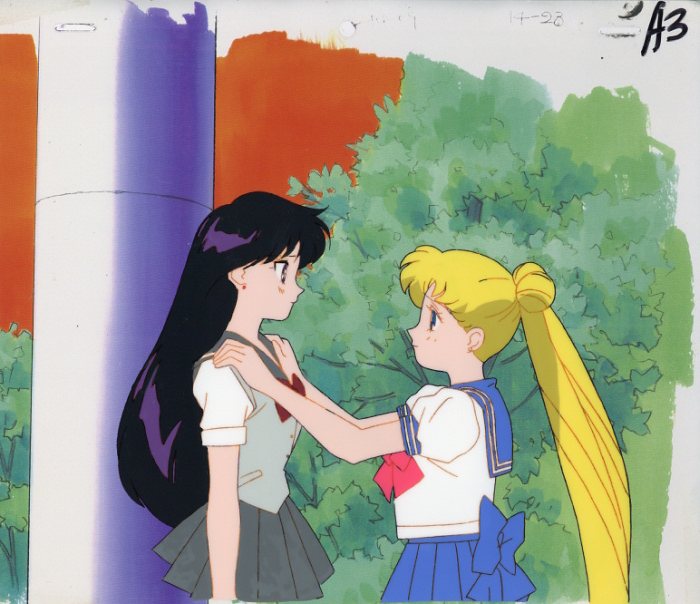 セル画 セーラームーン うさぎとレイちゃん(セーラームーン
