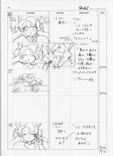 ふしぎ星の☆ふたご姫 絵コンテ
