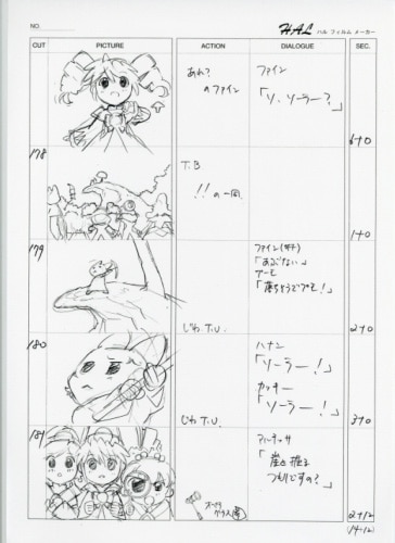 「ふしぎ星のふたご娘」絵コンテ ふしぎ星の☆ふたご姫 絵コンテ