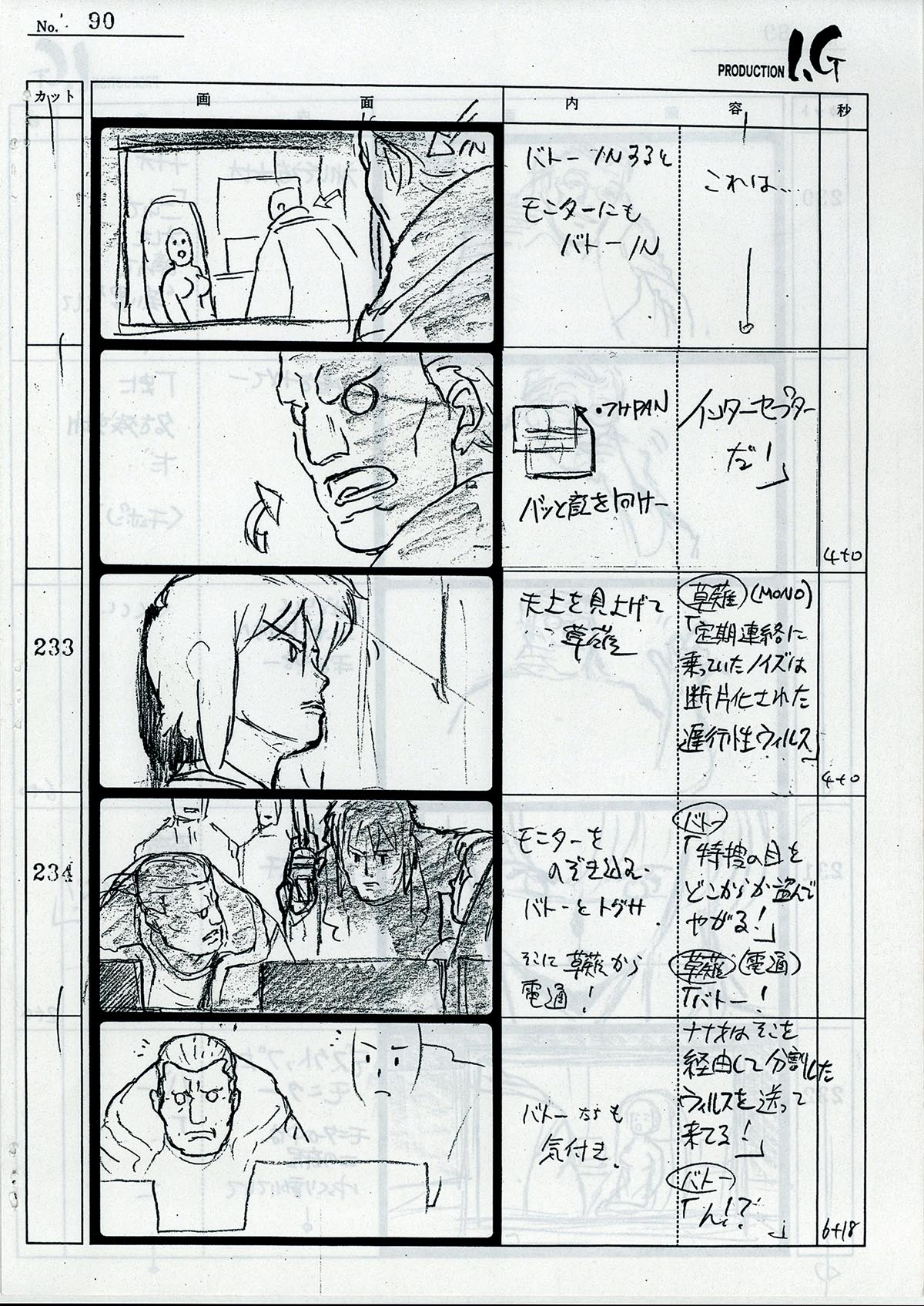 2248] 攻殻機動隊 STAND ALONE COMPLEX #5絵コンテ[制作素材]