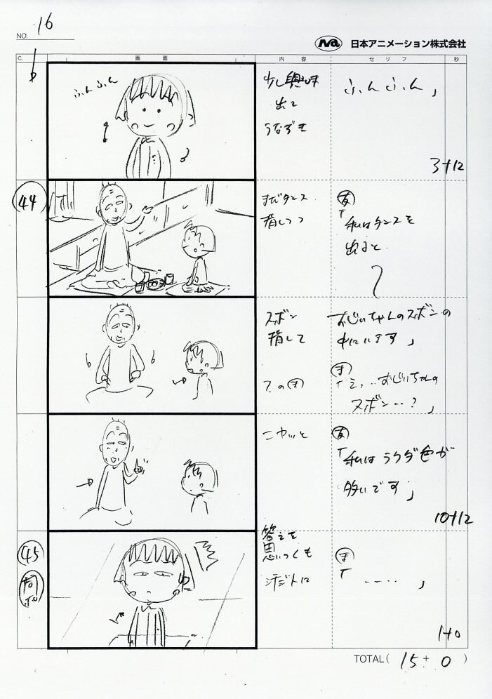 ちびまる子ちゃん 絵コンテ