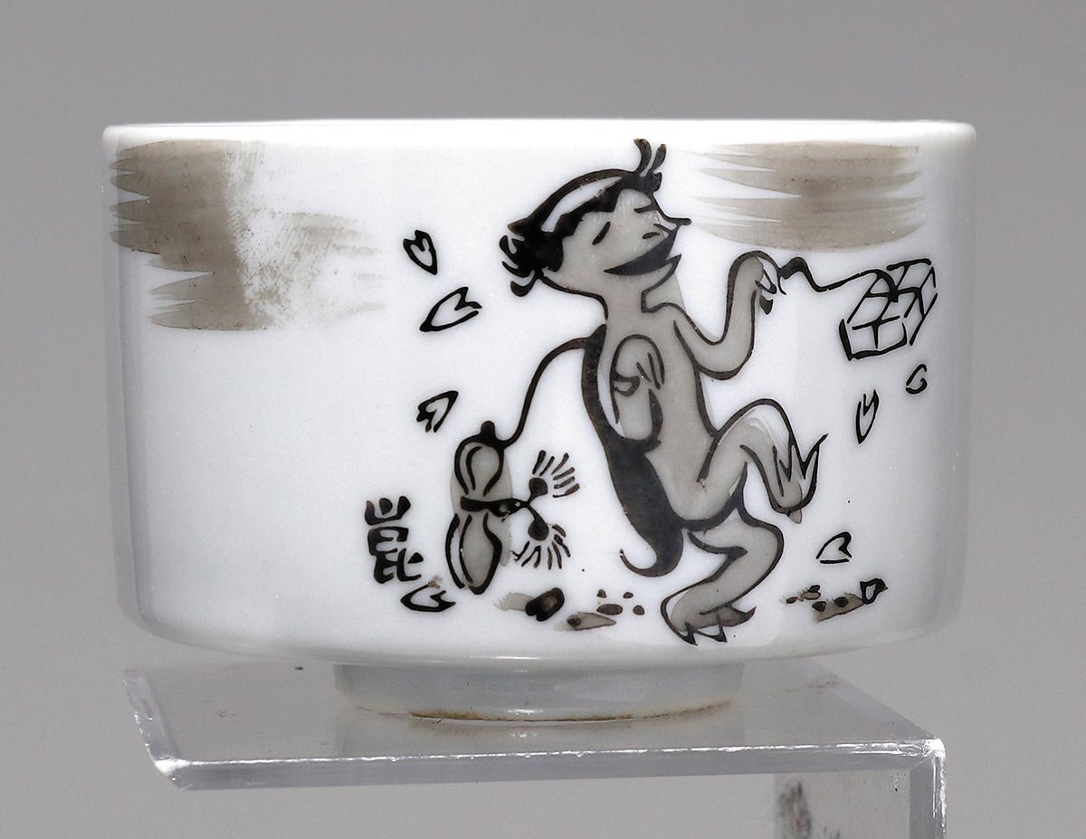 当時物　かっぱ天国　清水崑　清酒　大関　湯呑み　ぐい呑み　美人かっぱ 清水崑 朝日新聞社専売 二周年記念 河童湯呑みセット