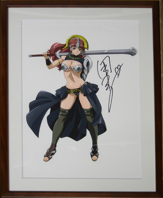 爆買い 田中敦子サイン入りカラー複製原画「クイーンズブレイド」 サイン、直筆画