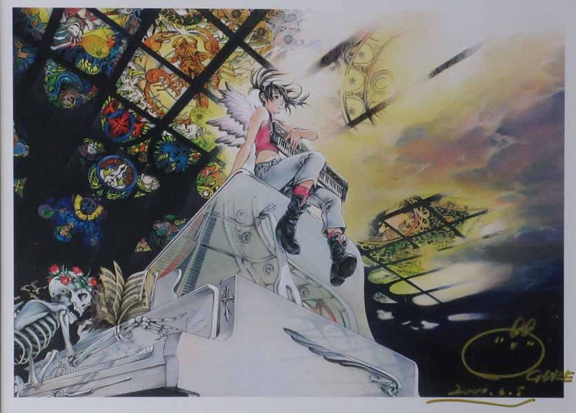 大暮維人 直筆サイン入りカラー複製イラスト