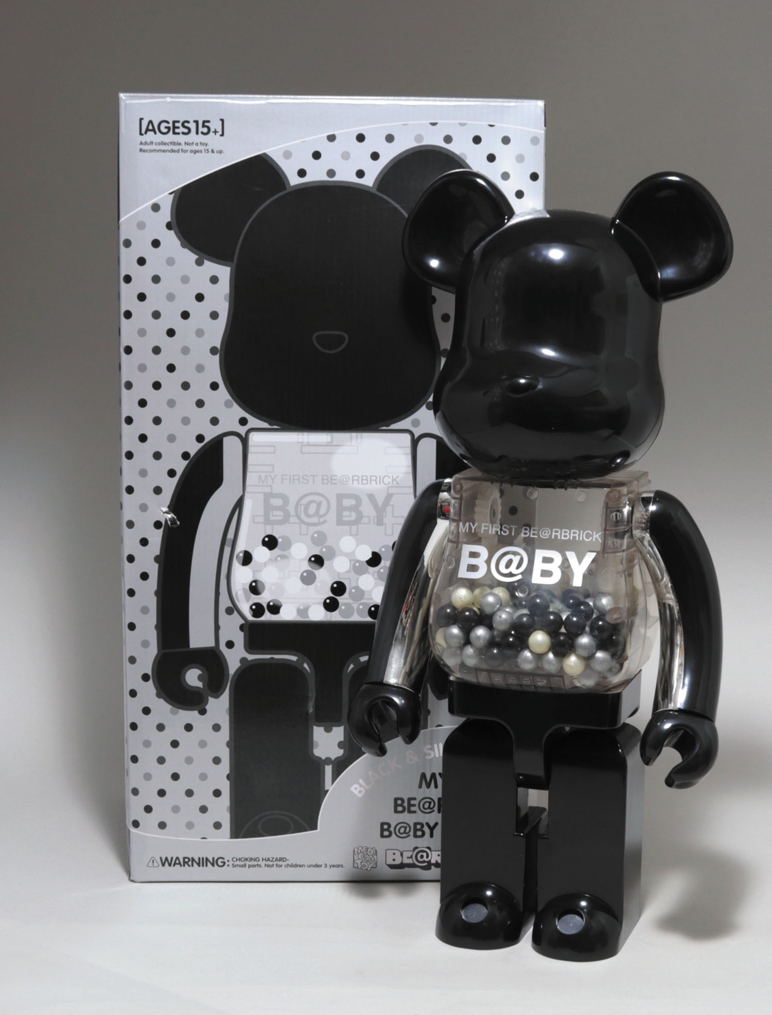 メディコムトイ BE@RBRICK 1000％ MY FIRST B@BY（BLACK&SILVER）