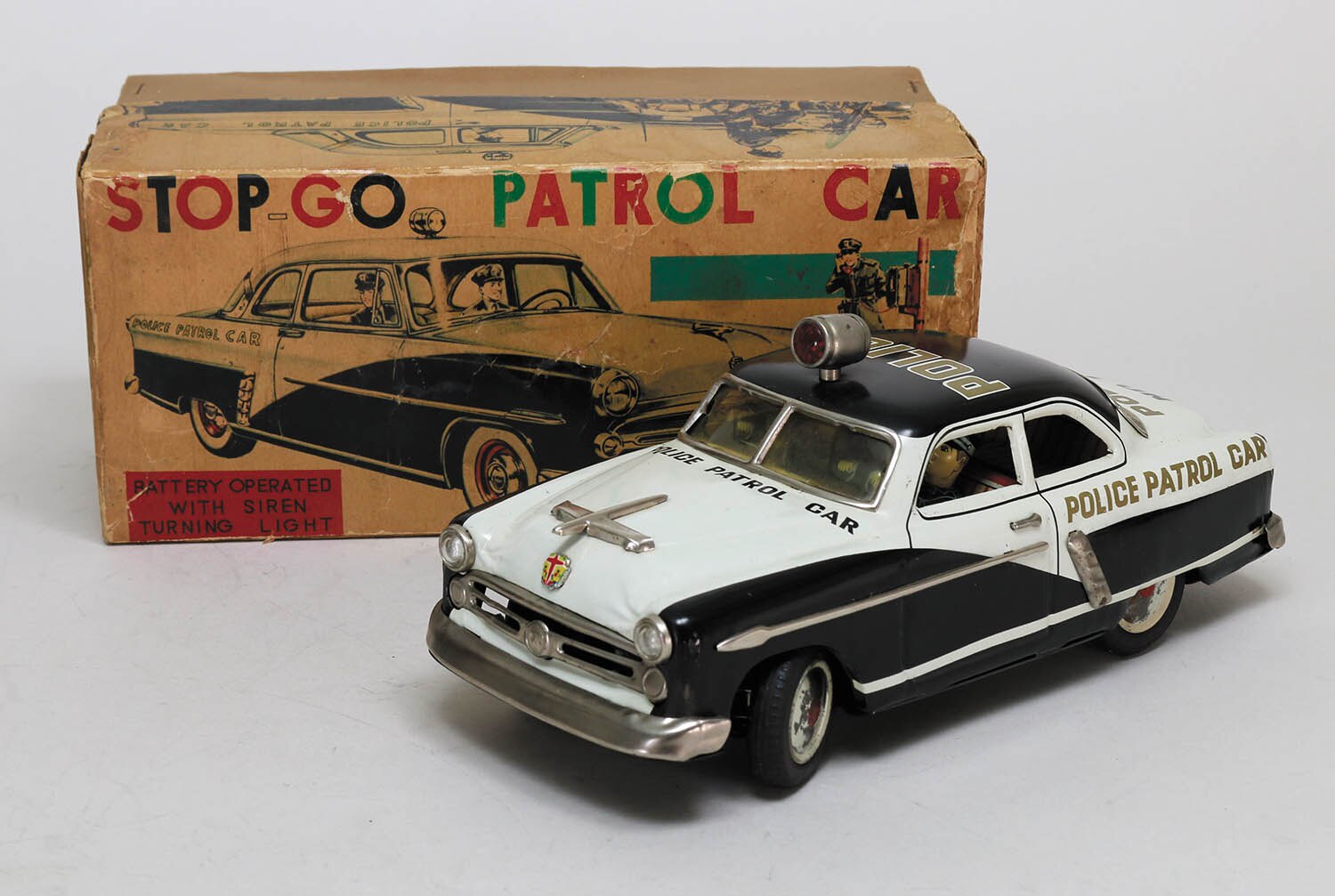 マルサン商店 電動ブリキSTOP-GO POLICE PATROLCARNO.1 - メルカリ