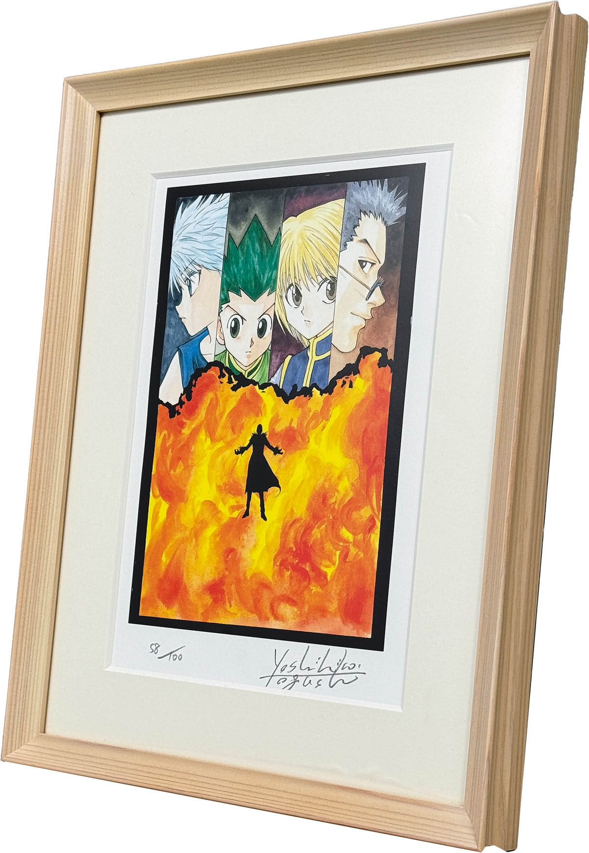 4171] 冨樫義博 直筆サイン入りカラー複製イラスト「HUNTER×HUNTER」