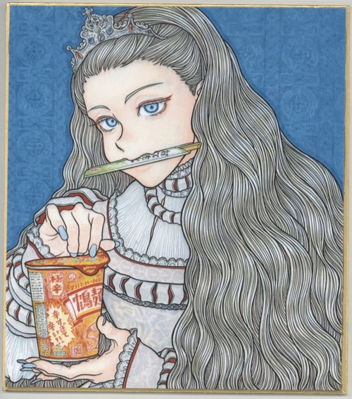 鈴木健也 直筆サイン入りカラー複製イラスト（キャビネット）「辛虜姫」