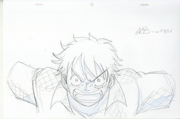 one piece; rough key animation Luffy