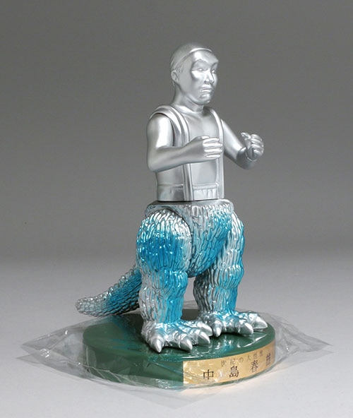 M1号 中島春雄ゴジラ ワンオフペイント 銀/青 西村祐次サイン台座付