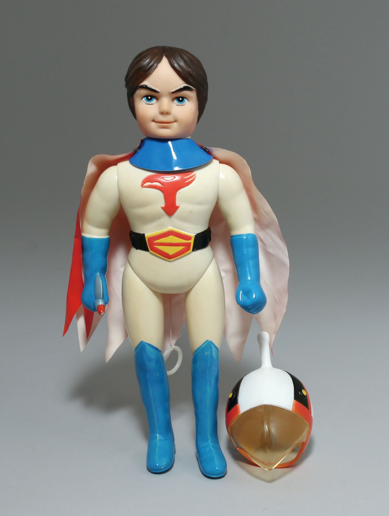 【当時物】科学忍者隊ガッチャマン 大鷲の健 ソフビ フィギュア ヘルメット付き 中嶋製作所 トーキング 科学忍者隊ガッチャマン 大鷲のケン ソフビ