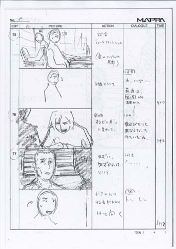 ノイタミナ　残響のテロル　絵コンテ　直筆 残響のテロル 絵コンテ