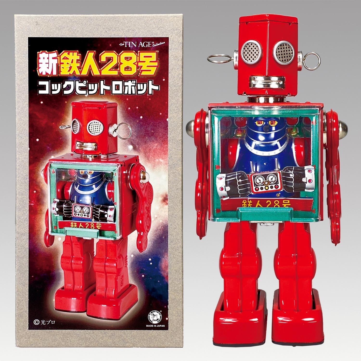 1071］ 大阪ブリキ 新鉄人28号 コックピットロボット 赤