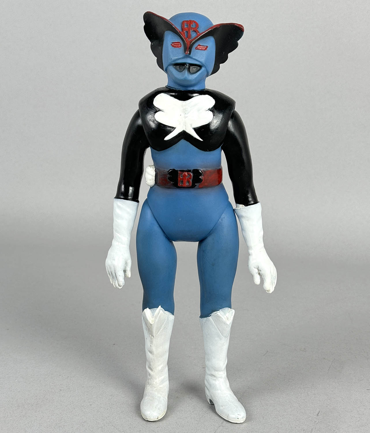 ※美品 超人バロム1パチソフビ 無版権 ソフビ当時物 昭和レトロ フィギュア 3039] 超人バロム・1 無版権 青成型