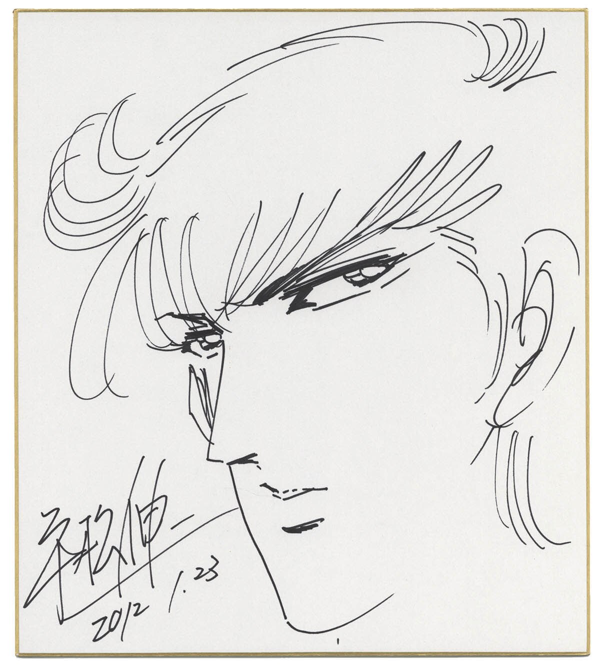 平松伸二　ブラックエンジェルズ サイン入りイラスト　色紙 平松伸二直筆色紙「ブラックエンジェルズ」