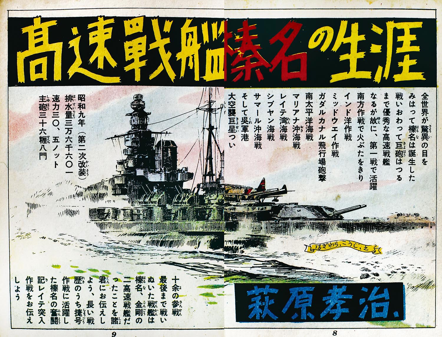 6068］ 兎月書房/萩原孝治/水木しげる/南竜二/他「少年戦記別冊 ・戦艦