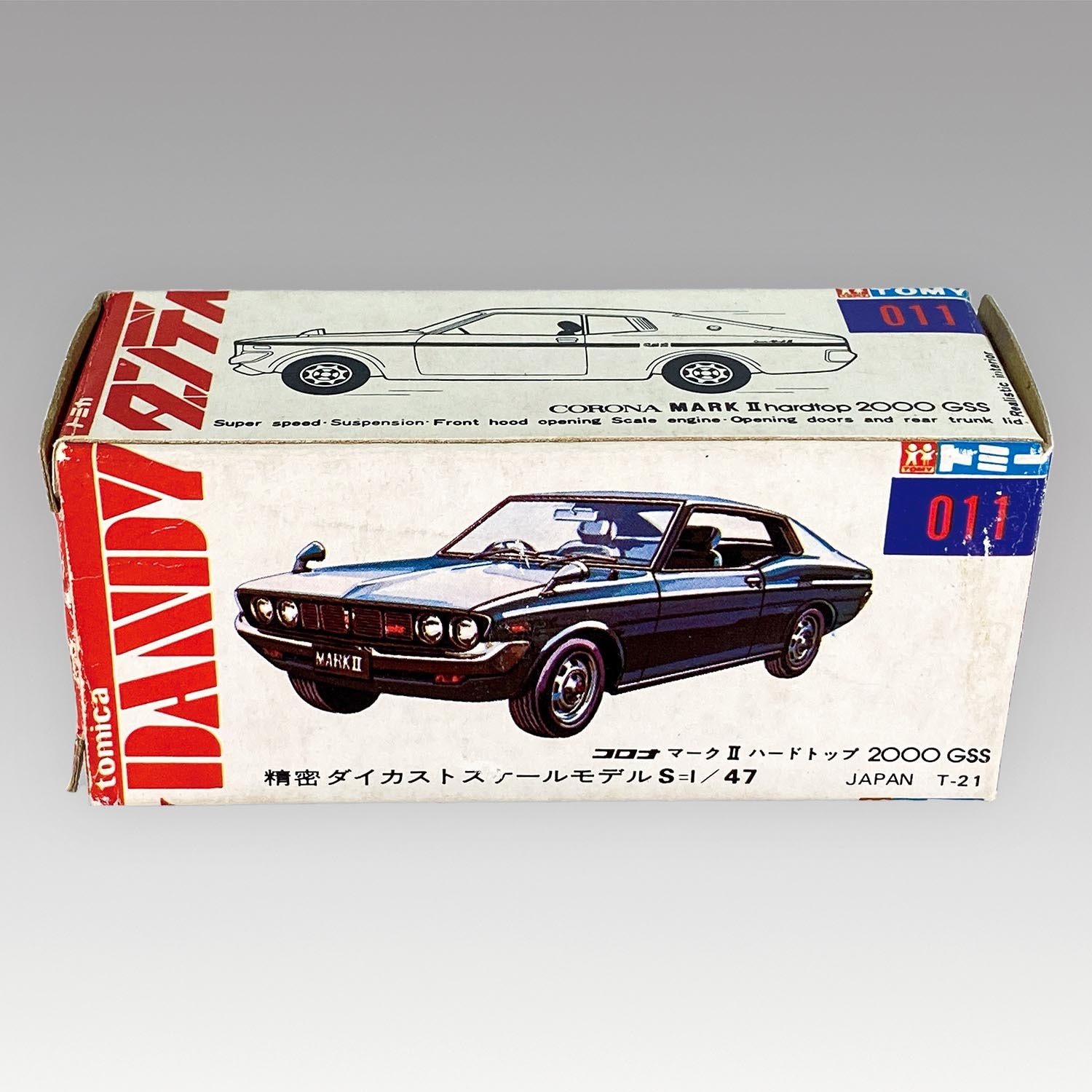 トミカダンディ No.011 コロナマークⅡハードトップ2000GSS ゴールド ミニカーショップグローバル - 1/47 トミカダンディ コロナ
