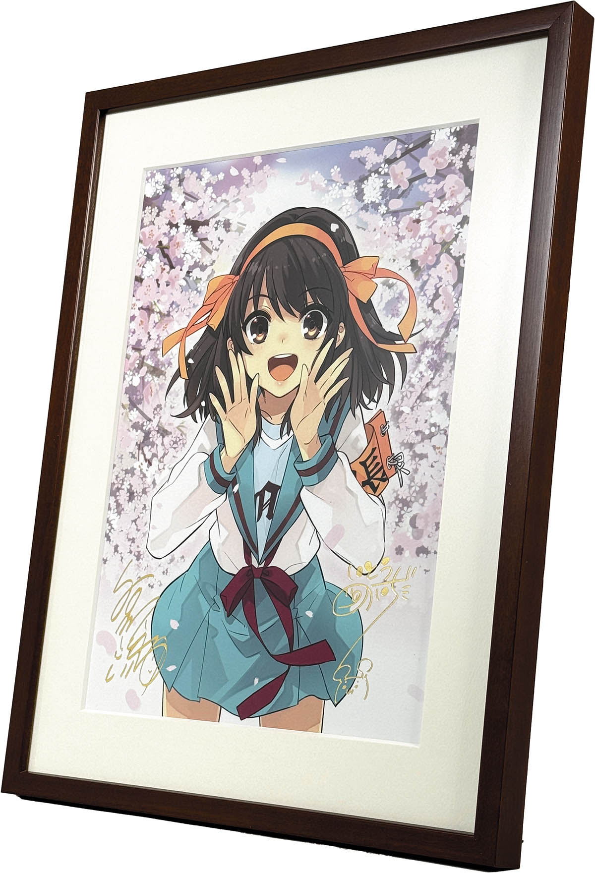 6910] 谷川流/いとうのいぢ 箔押しサイン入りカラー複製イラスト「涼宮