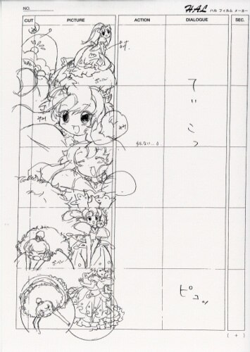 「ふしぎ星のふたご娘」絵コンテ ふしぎ星のふたご姫 ED絵コンテ